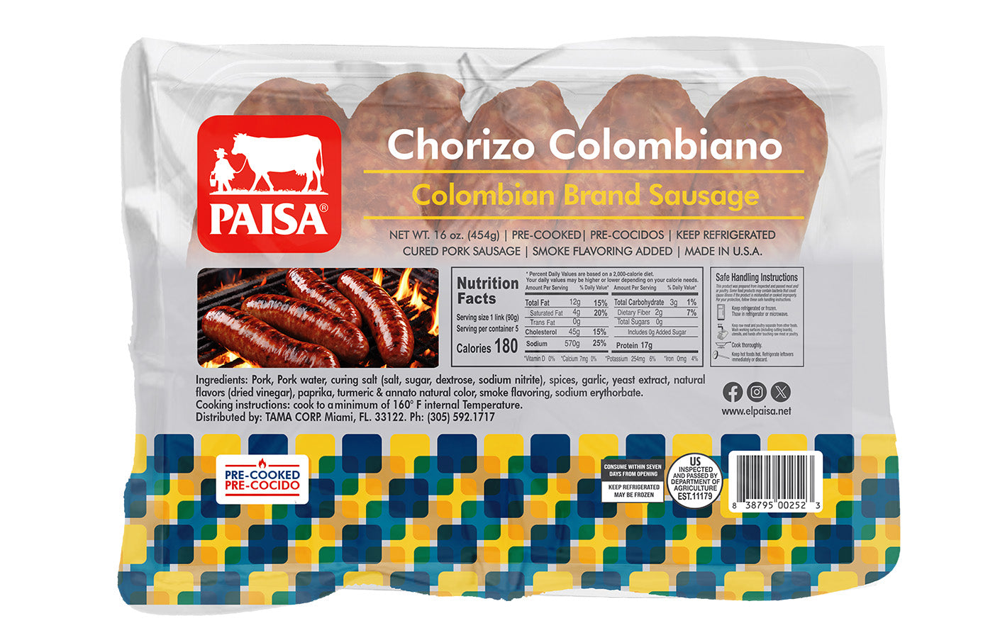Chorizo Colombiano Precocido - PAISA